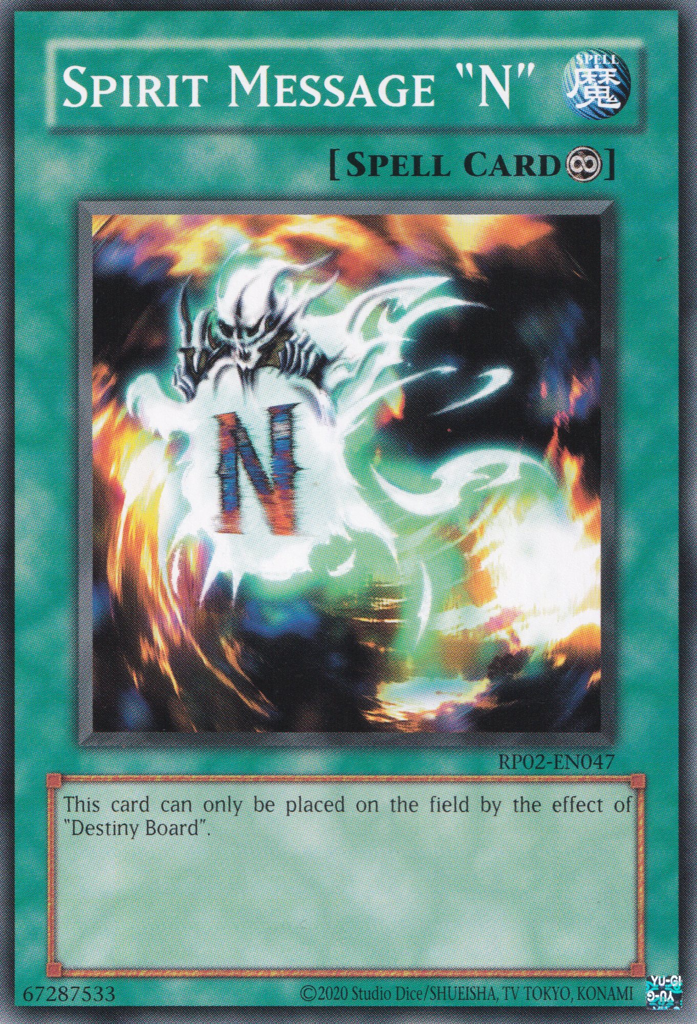 Spirit Message "N" - Common Yu-Gi-Oh! Card - RP02-EN047 - NM